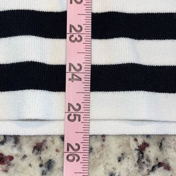 Talbots Scoop Neck Striped Lightweight Sweater Top Size 2XP Black White - Picture 7 of 7